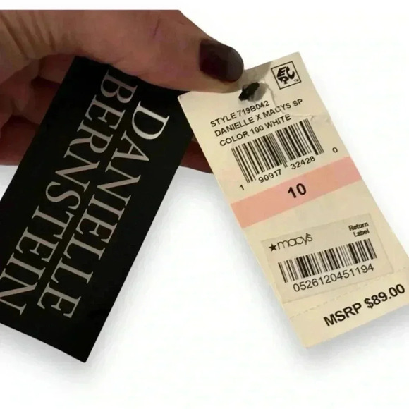 Danielle Bernstein NWT White Puff Sleeve Button Down Square Neck Mini Dress - Picture 5 of 16